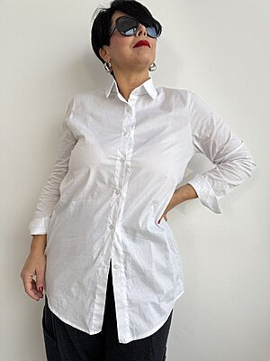 Camicia long fit white