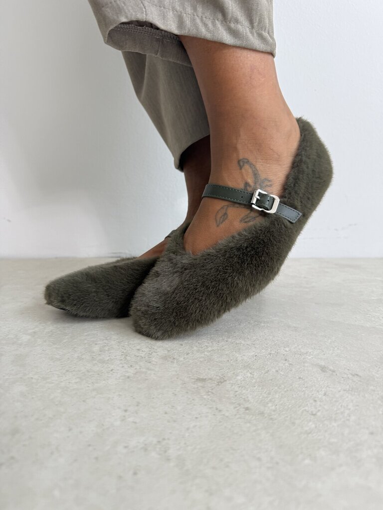 Ballerina FUR verde foresta 