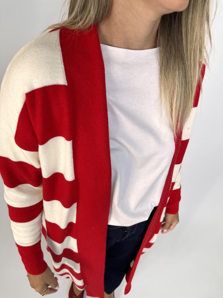 Cardigan lungo rigoni - Rosso 