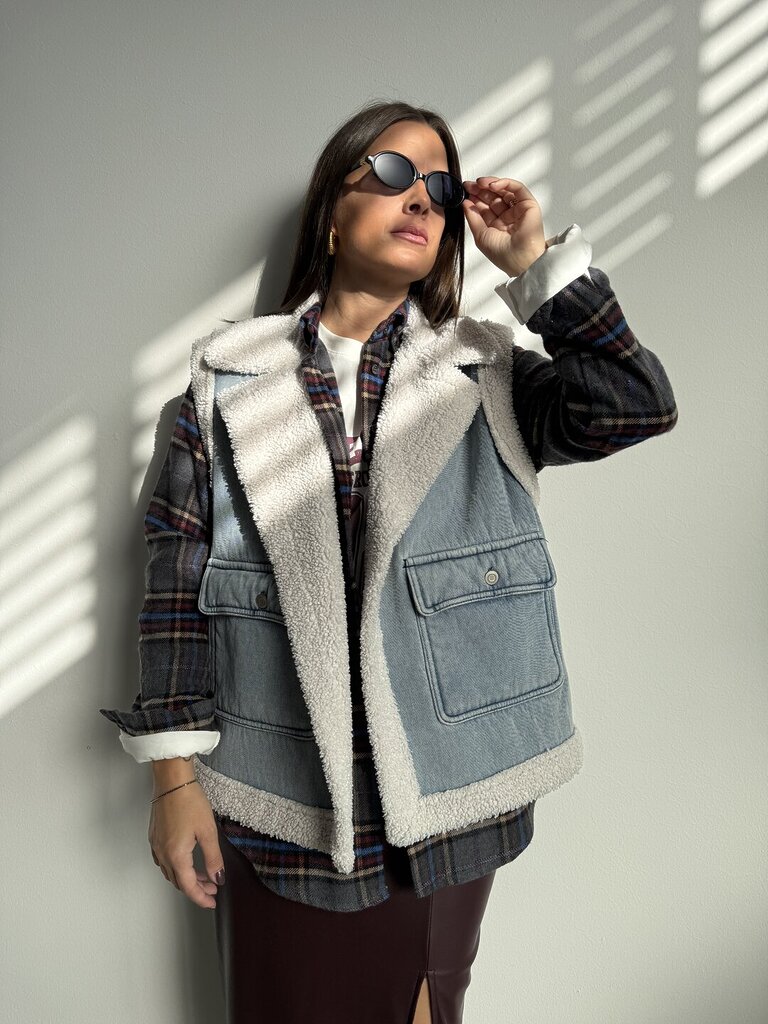 Gilet Denim teddy 