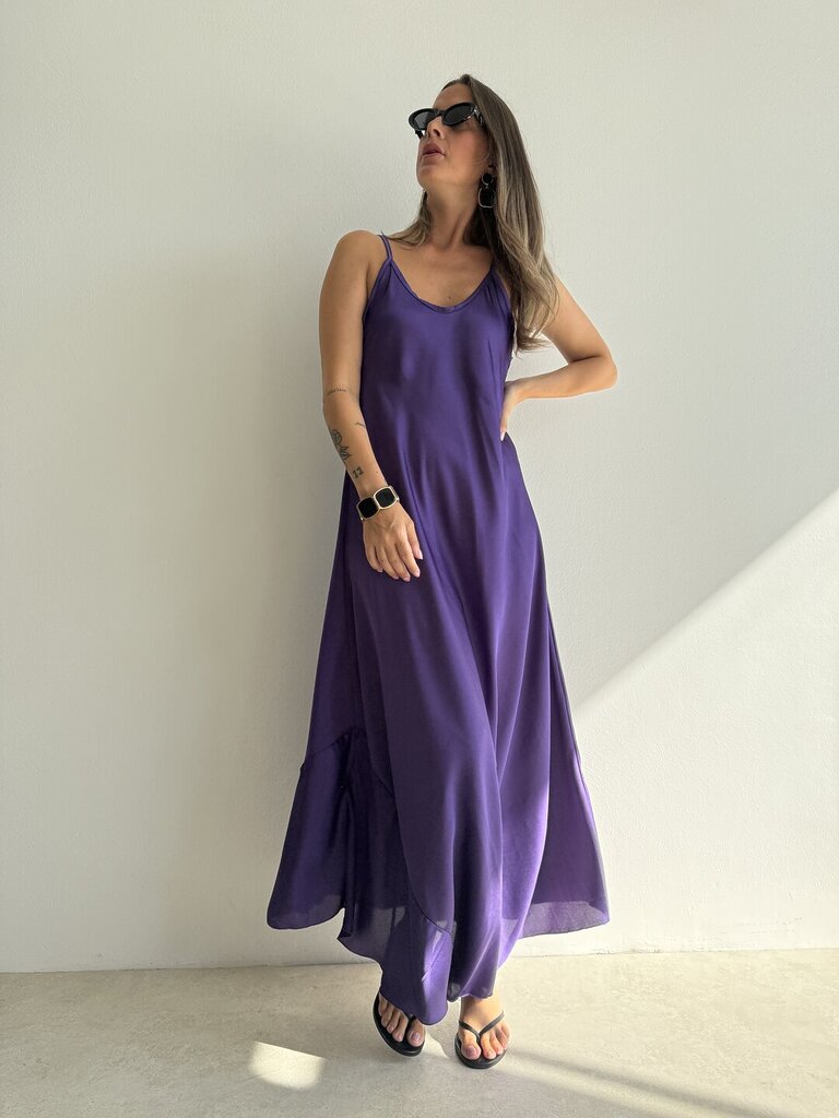 Abito satin POSITANO - Viola 