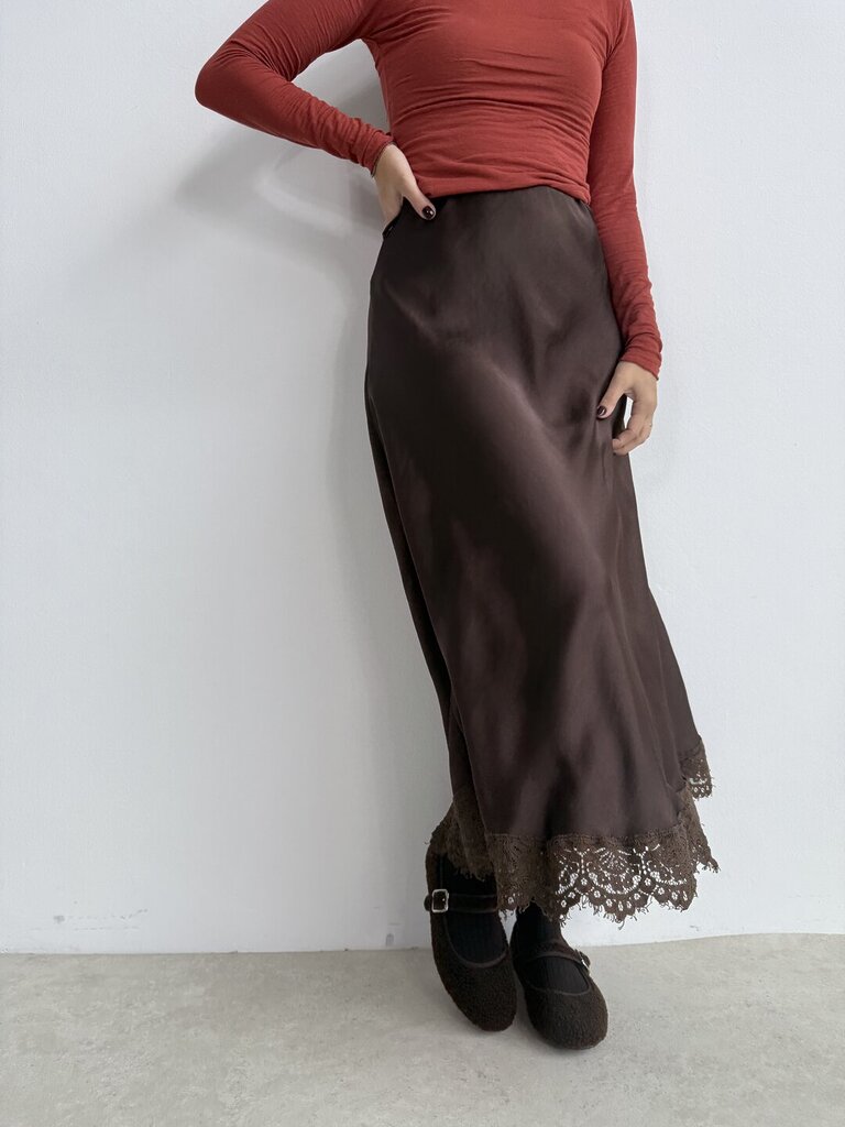 Longuette pizzo satin + 𝚌𝚘𝚕𝚘𝚛𝚒 - cioccolato 