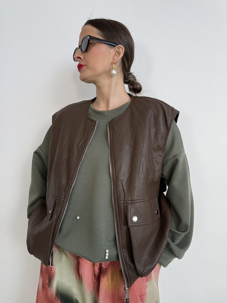 Gilet ecopelle bomber 