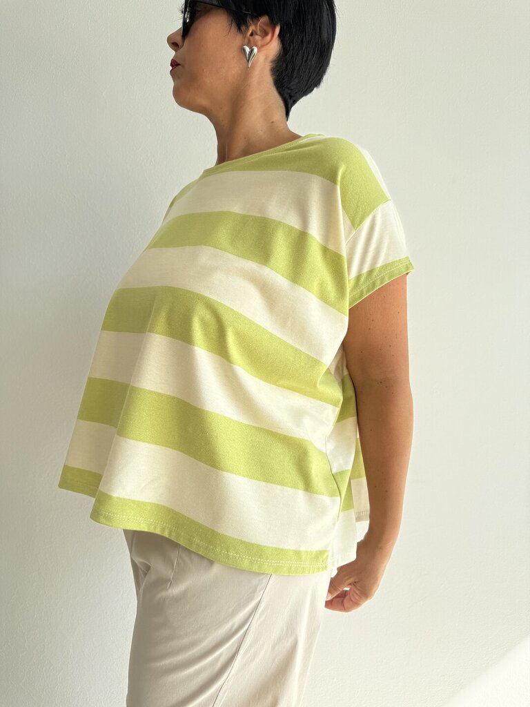 Ts rigone bicolore - verde mela 