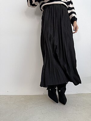 Gonna suede fisarmonica