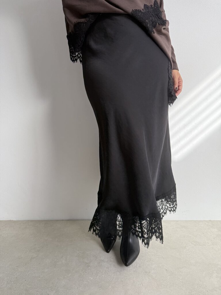 Longuette pizzo satin + 𝚌𝚘𝚕𝚘𝚛𝚒 - Nero 