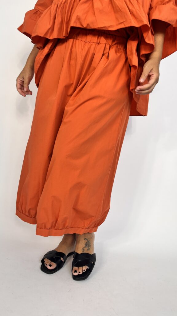 Pantalone maxi ovetto tinto capo - arancio 