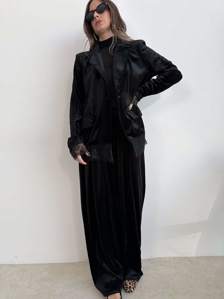 Tailleur velvet pizzo nero 