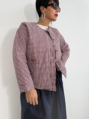Giacca trapuntina vichy cherry