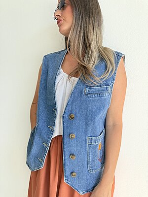 Gilet punte denim tulipano