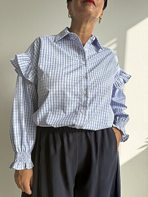 Camicia volant scacchetto