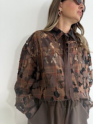 Camicia tartan pizzo