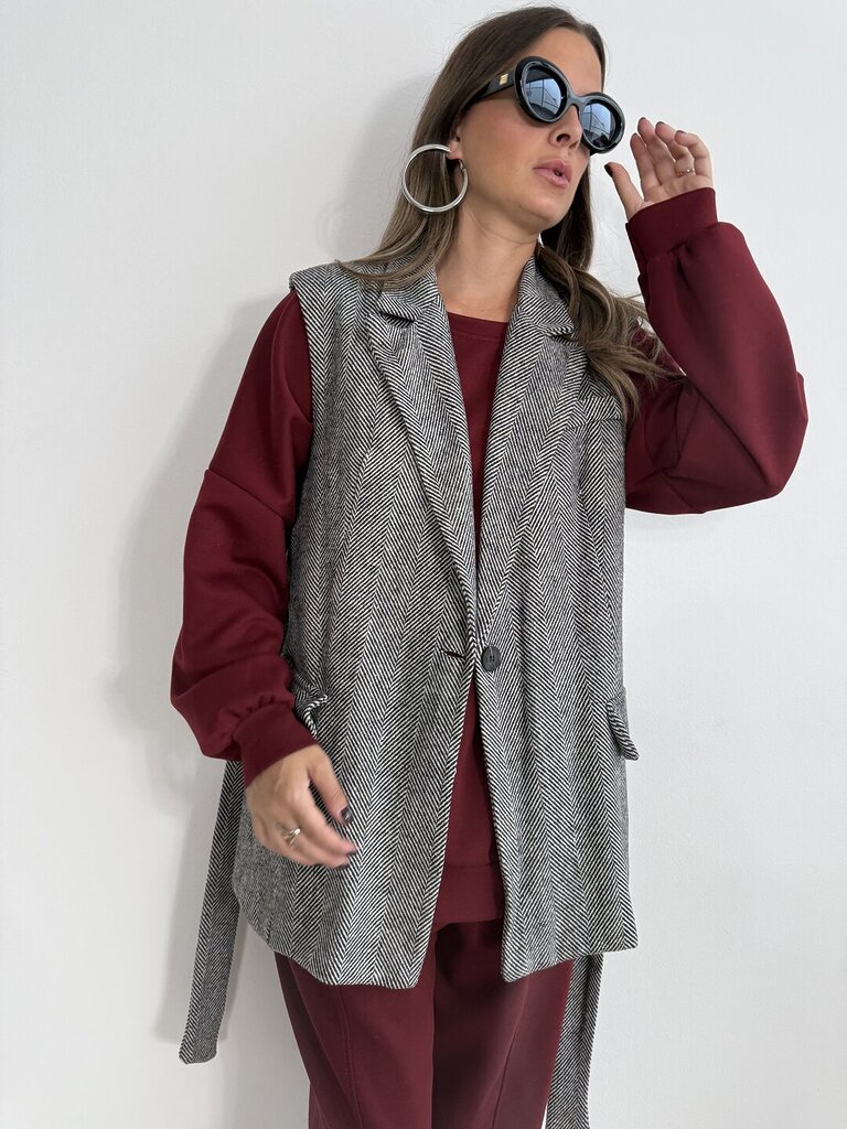 Gilet TWEED SPINATO - Nero 