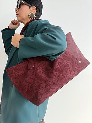 Bag bigsuede snake bordeaux
