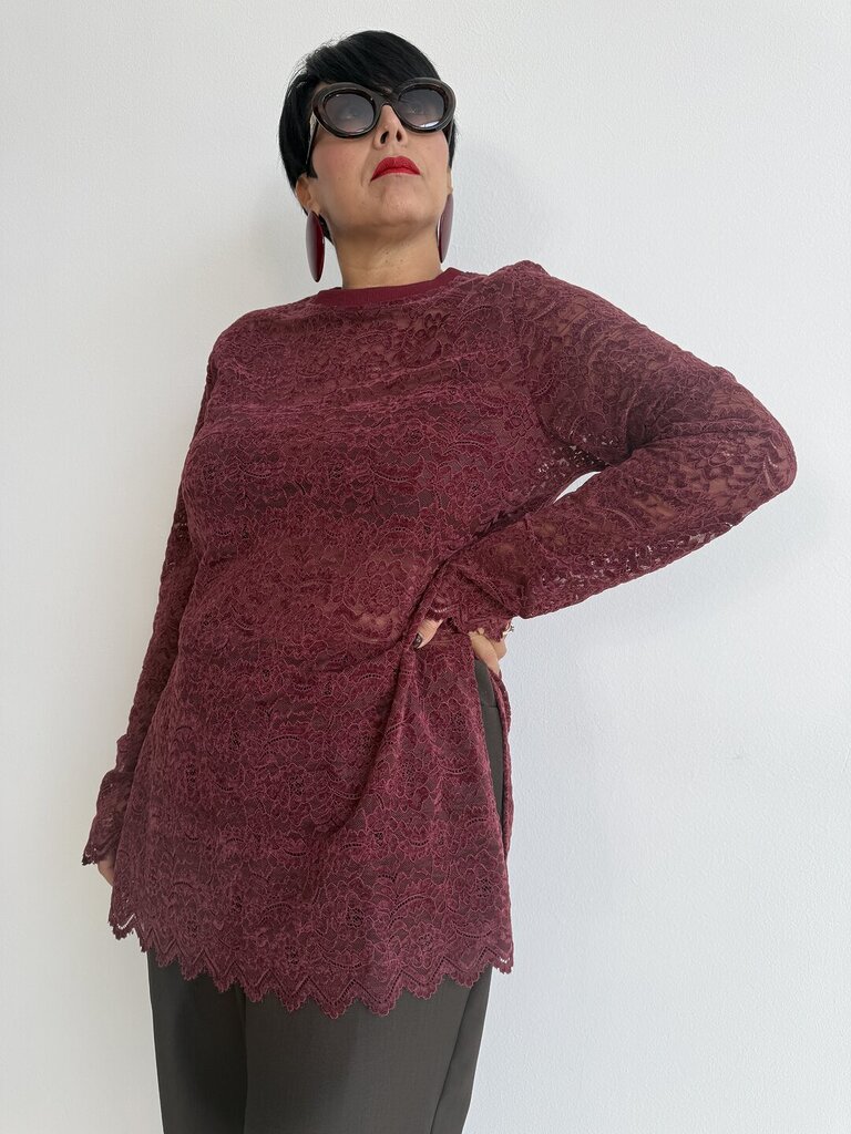 Maglia pizzo - Bordeaux 
