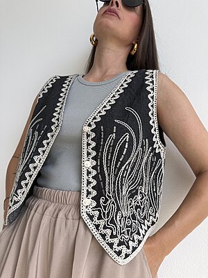 Gilet Africa paillettes