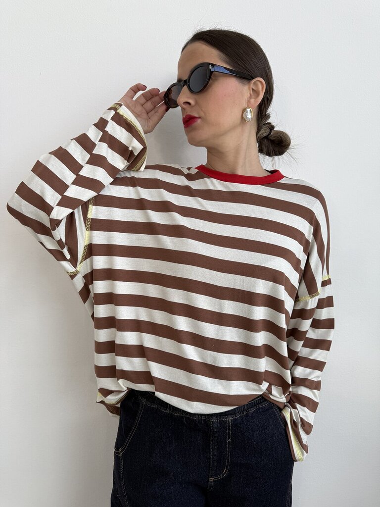 Ts Clizia rigone bicolor - Marrone 