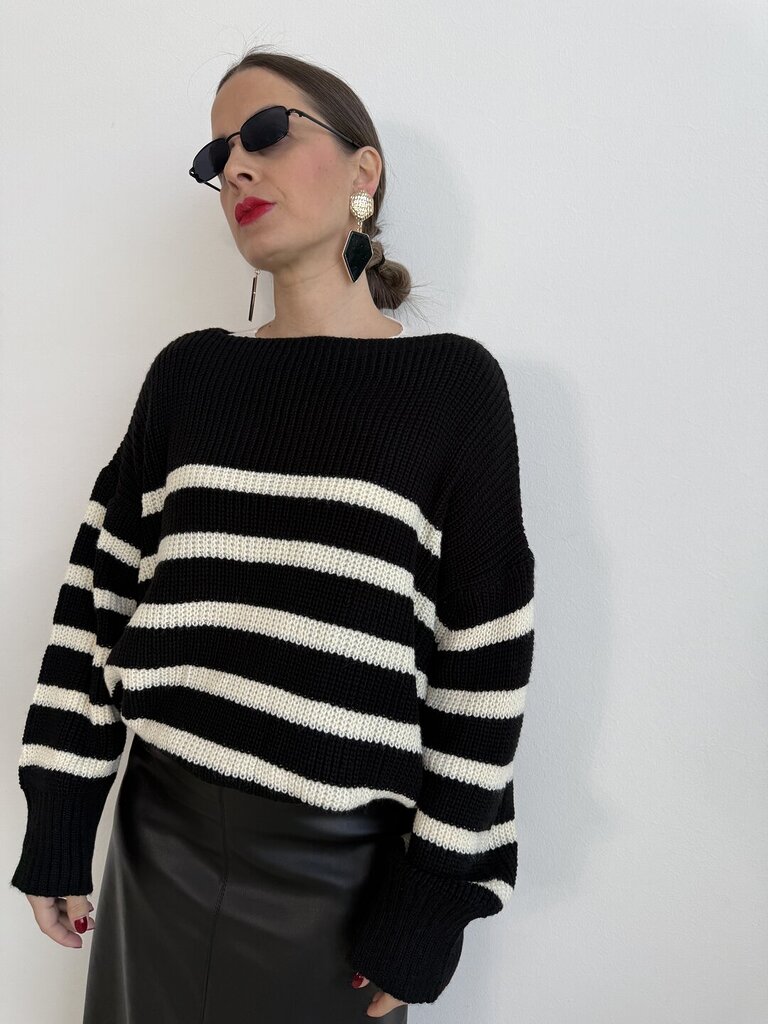 Pull Divina riga - Nero 