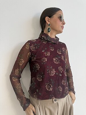 Maglia tulle rose