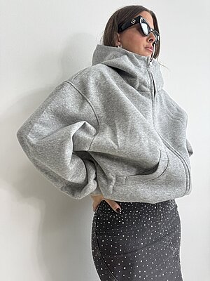 Felpa zip cappuccio UP