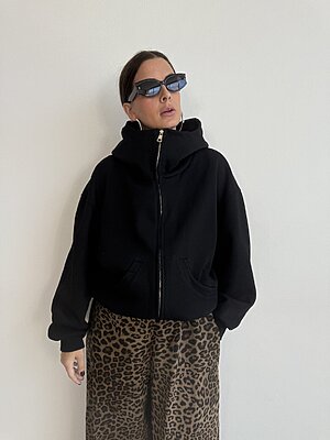 Felpa zip cappuccio UP