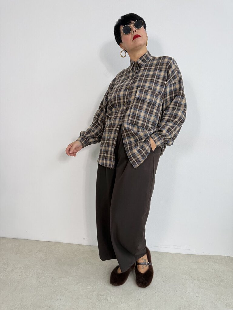 Camicia Luisa scacco - Marrone 