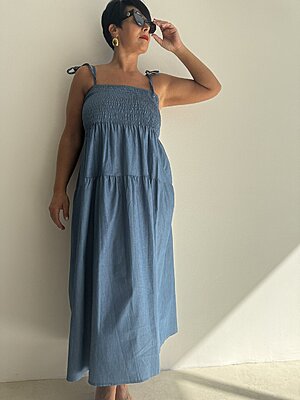Abito denim corsetto stretch