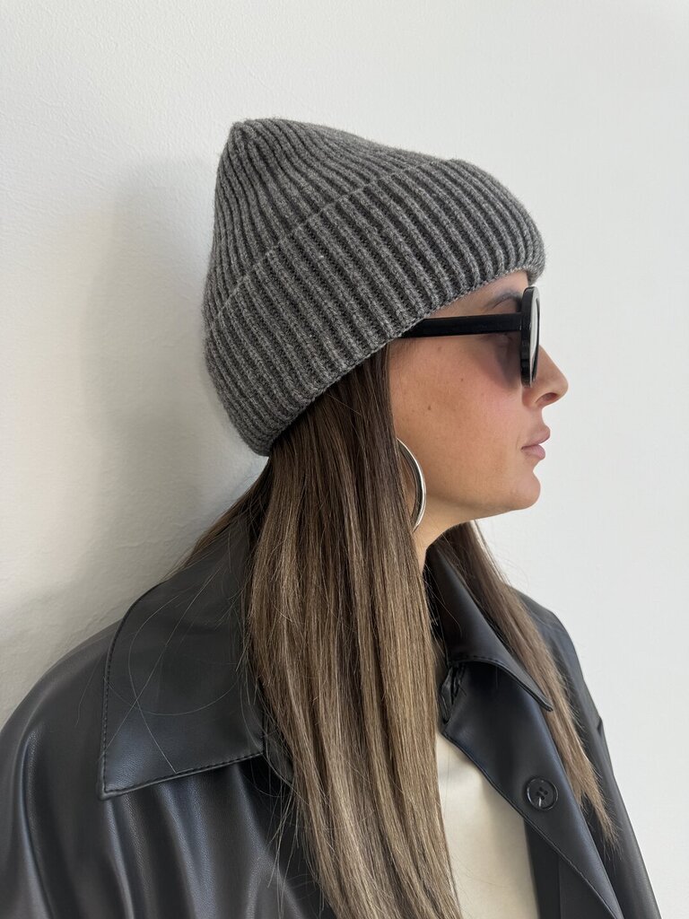 Cuffia basic lana + 𝚌𝚘𝚕𝚘𝚛𝚒 - Grigio 