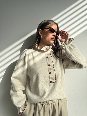 Cardigan pull Rouches