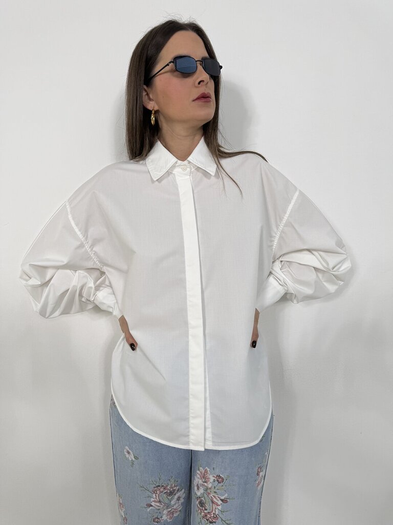 Camicia manica ripresa - Bianco 