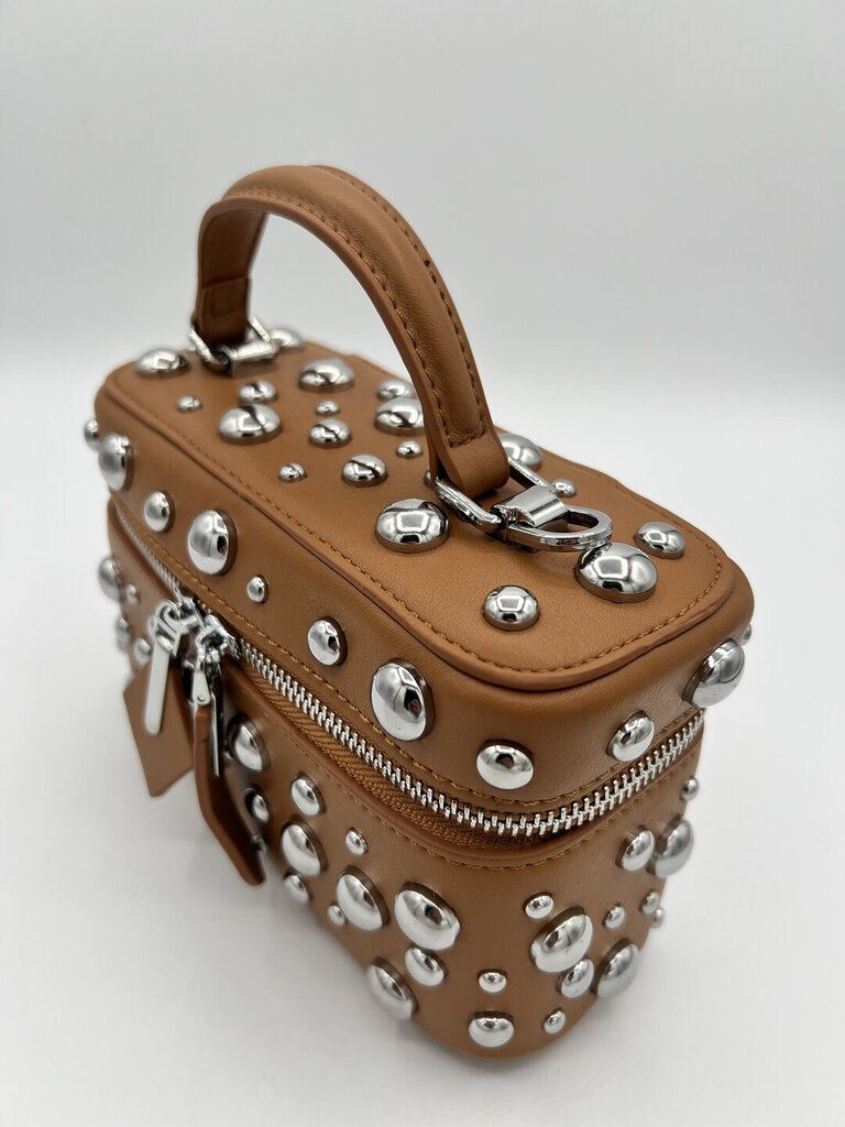 Bauletto mini cuoio borchie 