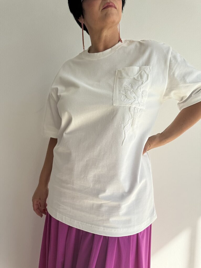 TS cotton tasca perline - Bianco 