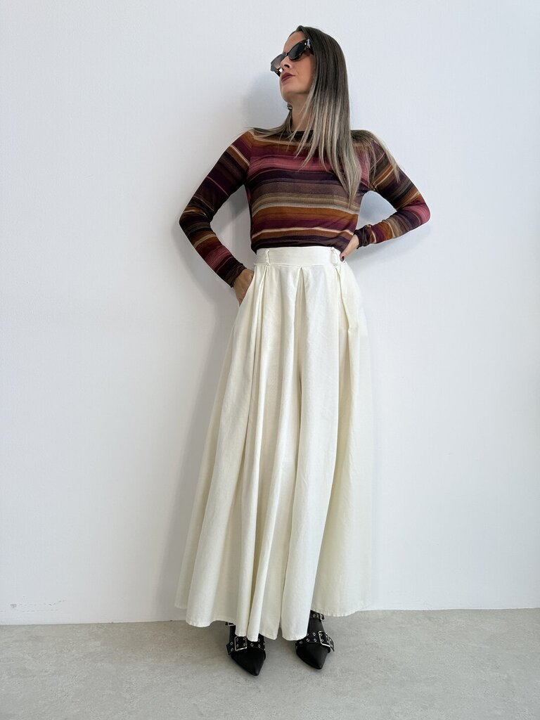 Panta farfalla Velvet - panna 