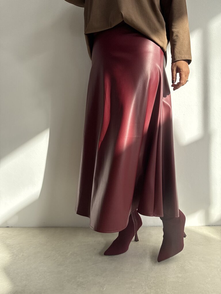 Gonna Osvalda leather - Bordeaux 