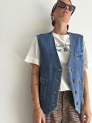 Gilet punte denim tulipano