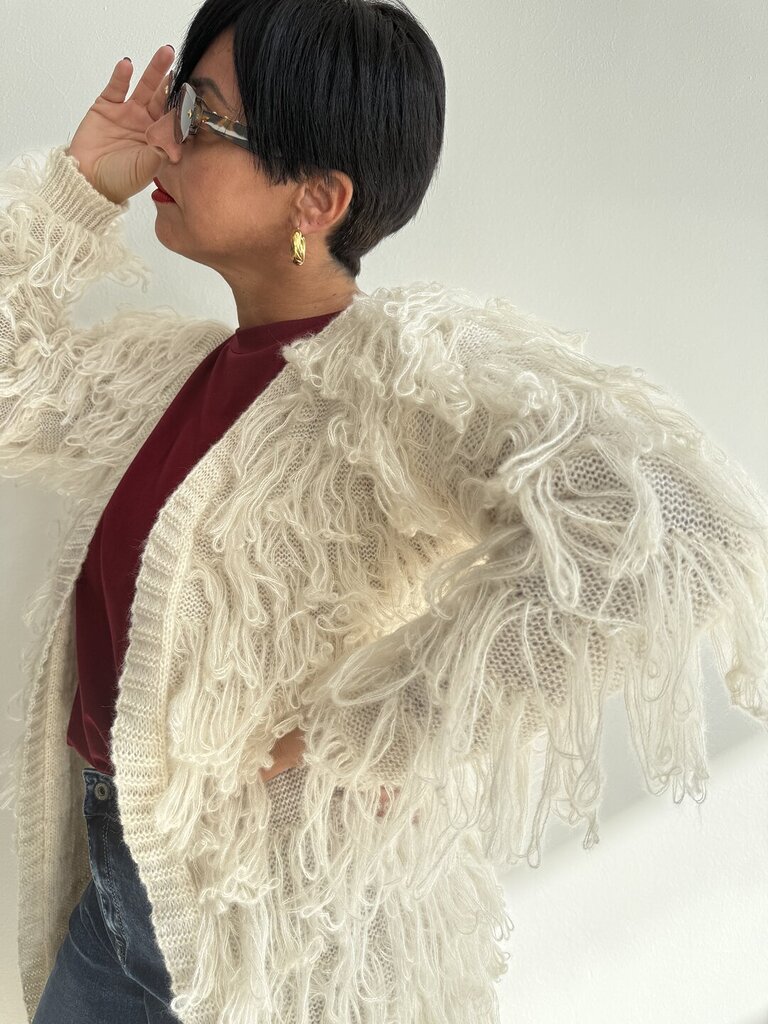 Cardigan HAIRY - avorio 