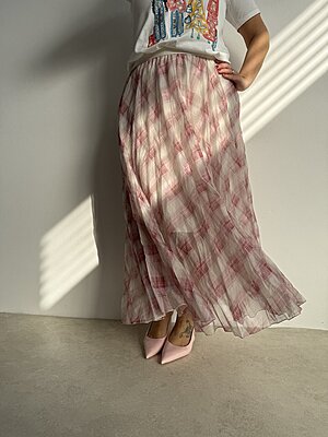 Gonnellone Organza scacco