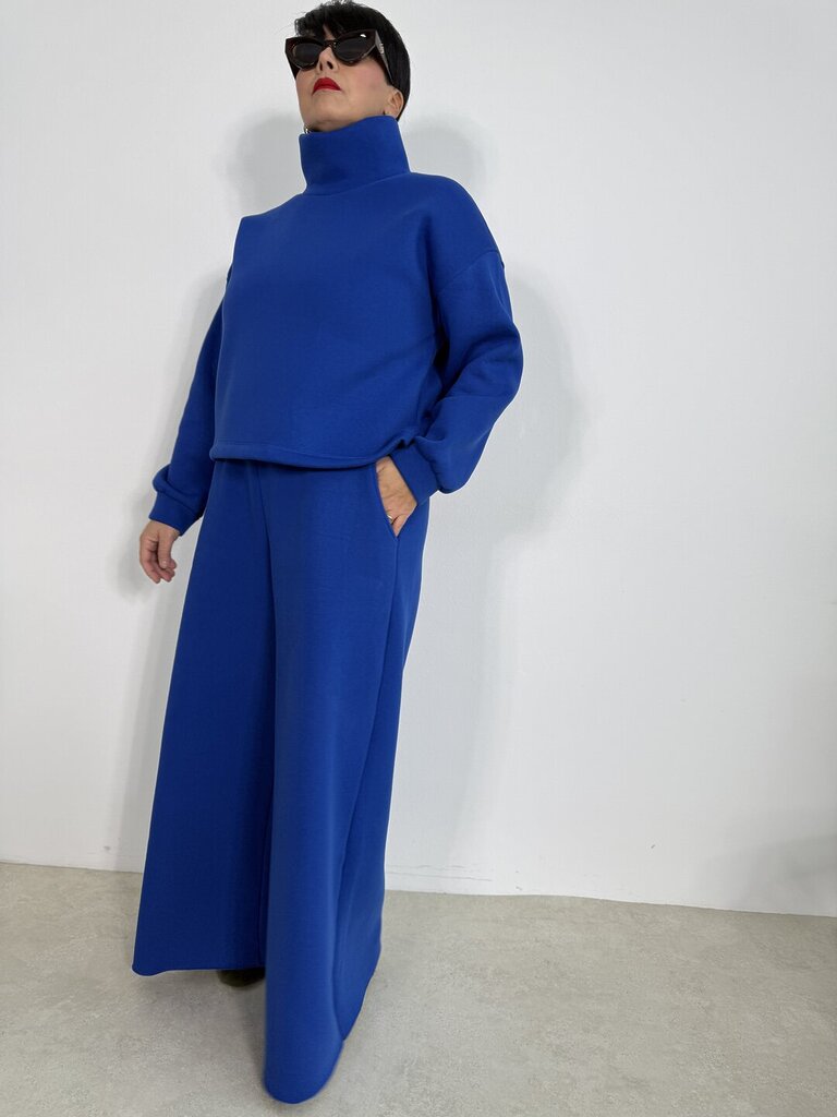 Palazzo Set Jade felpato - Bluette 