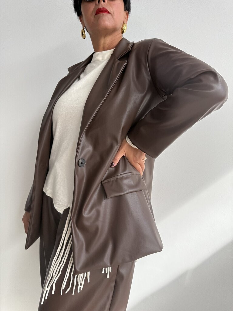 Giacca Osvalda leather - cioccolato 