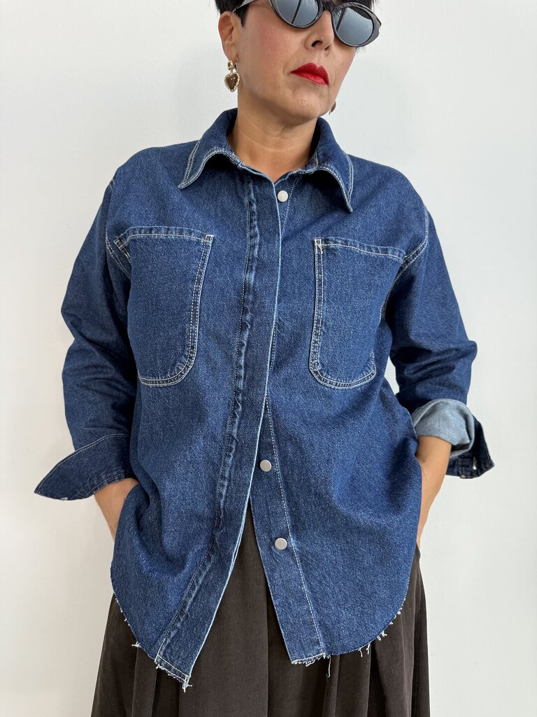 Camicia denim doppia tasca 