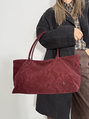 Bag bigsuede snake bordeaux