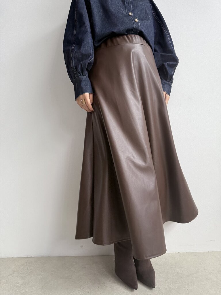 Gonna Osvalda leather - cioccolato 