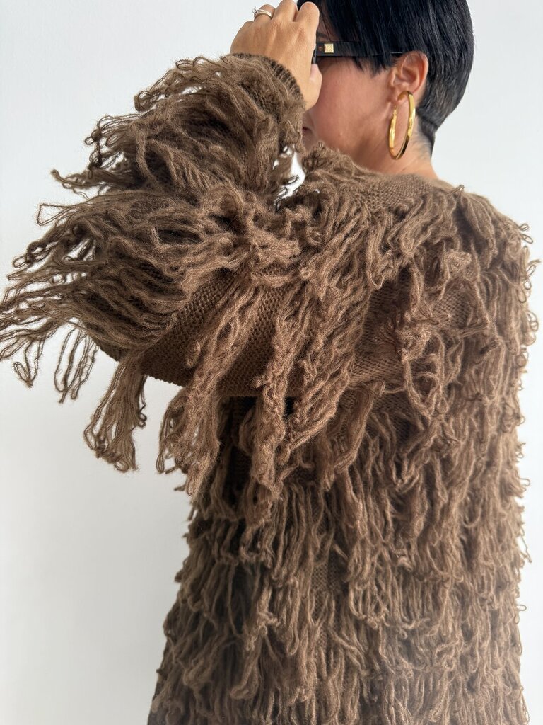 Cardigan HAIRY - cioccolato 