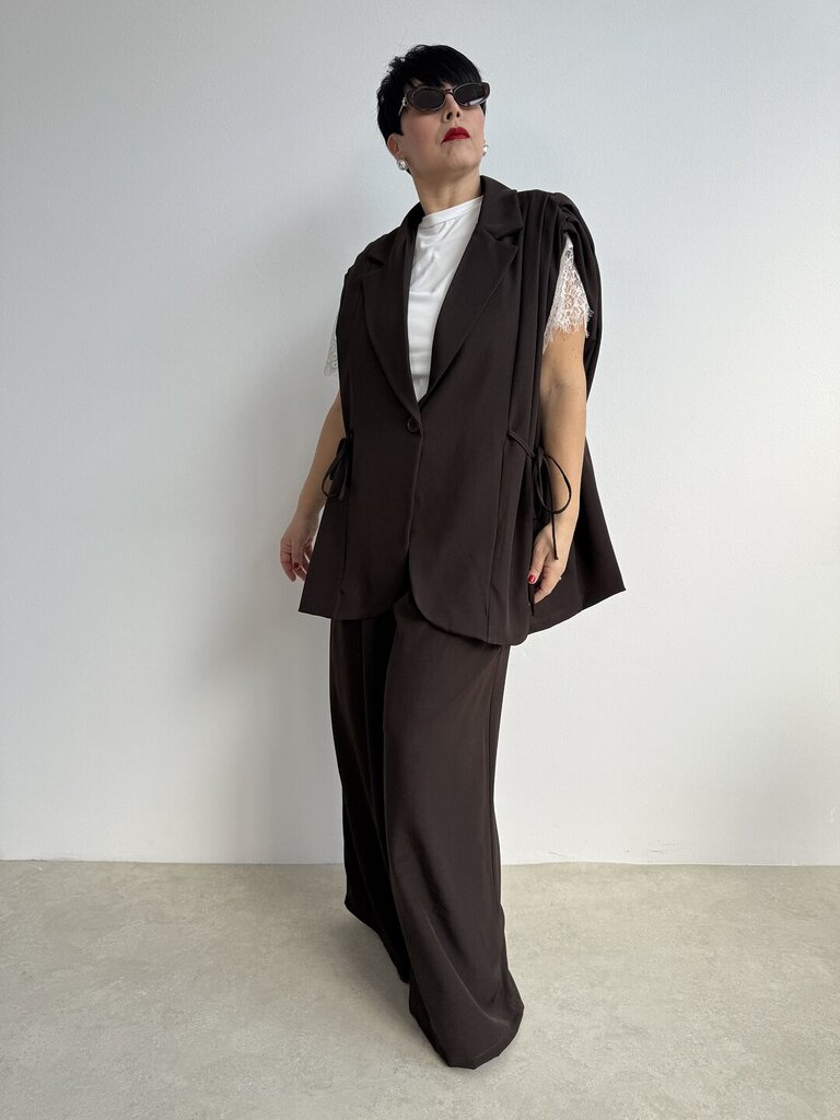 Set Liza panta gilet - cioccolato 