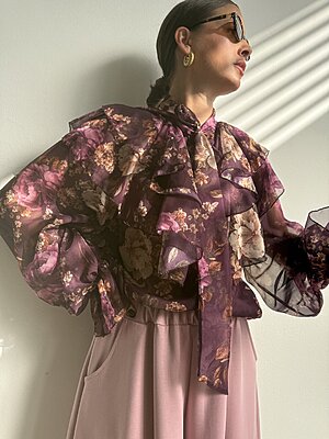 Camicia Flowers velo