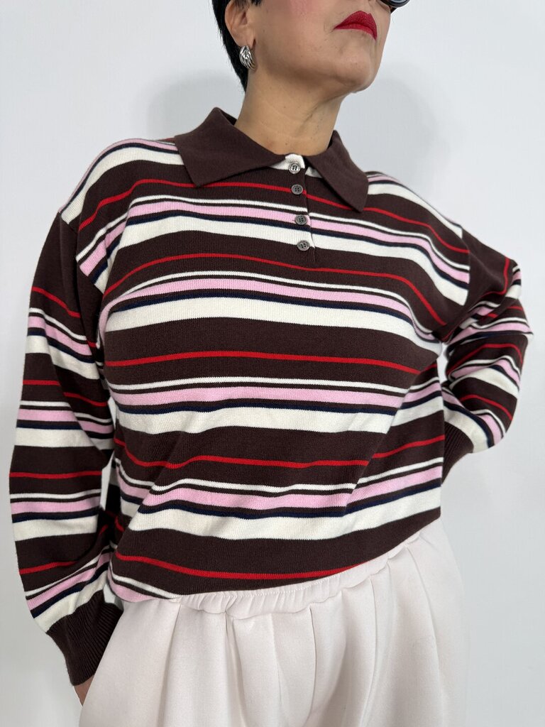 Maglia polo mix riga 