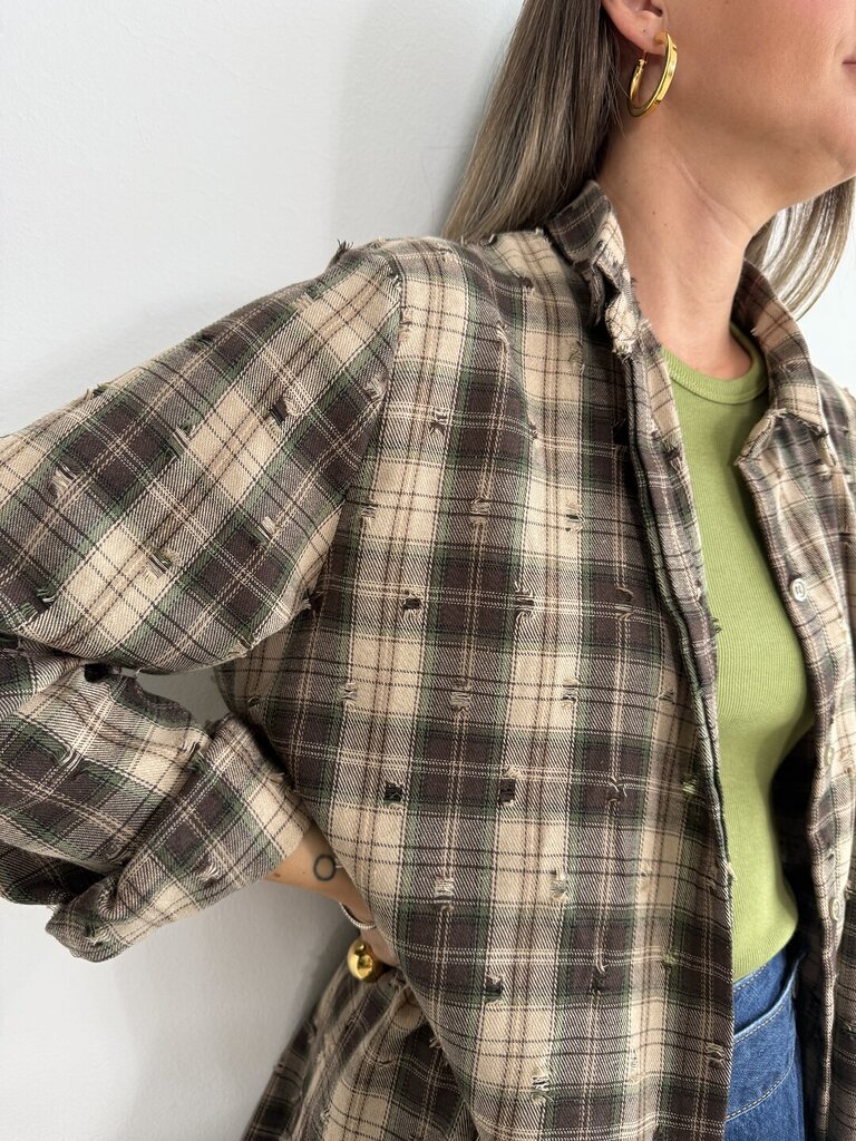 Camicia BORMIO tartan rotture - nocciola 