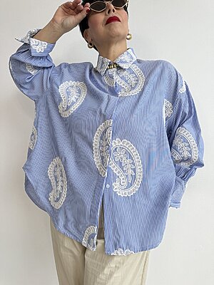Camicia bacchetta ricamo paisley