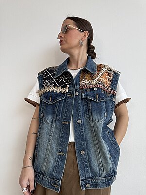 Gilet denim Afro