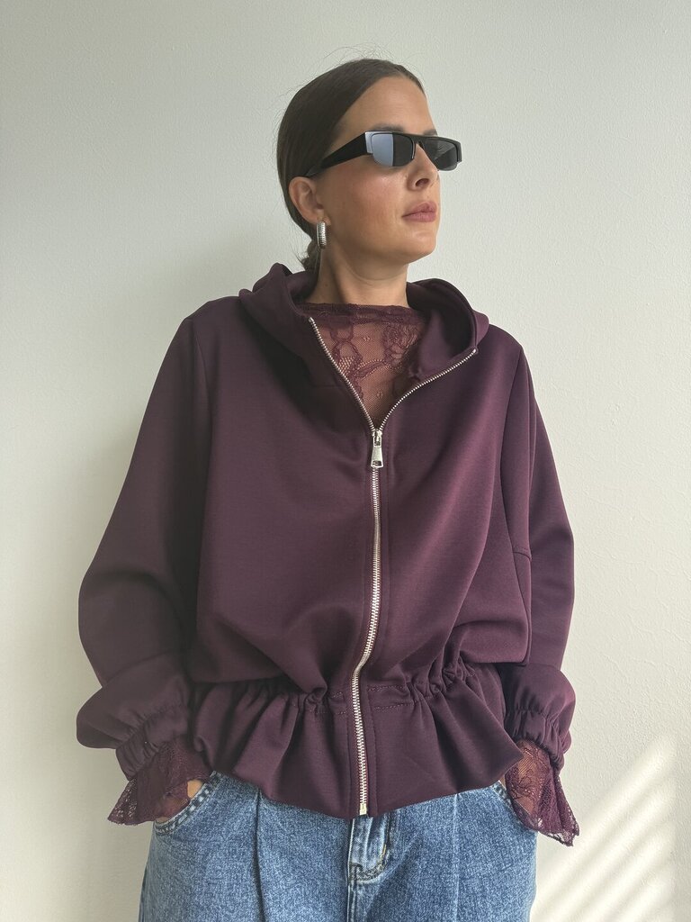 Marzia felpa zip - burgundy 